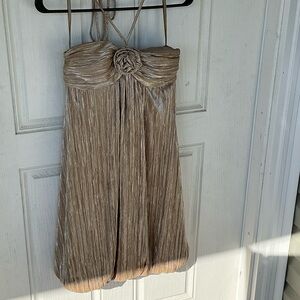 Donna Ricco Collection Strapless Iridescent Satin Bubble Hem Mini Dress Size 2